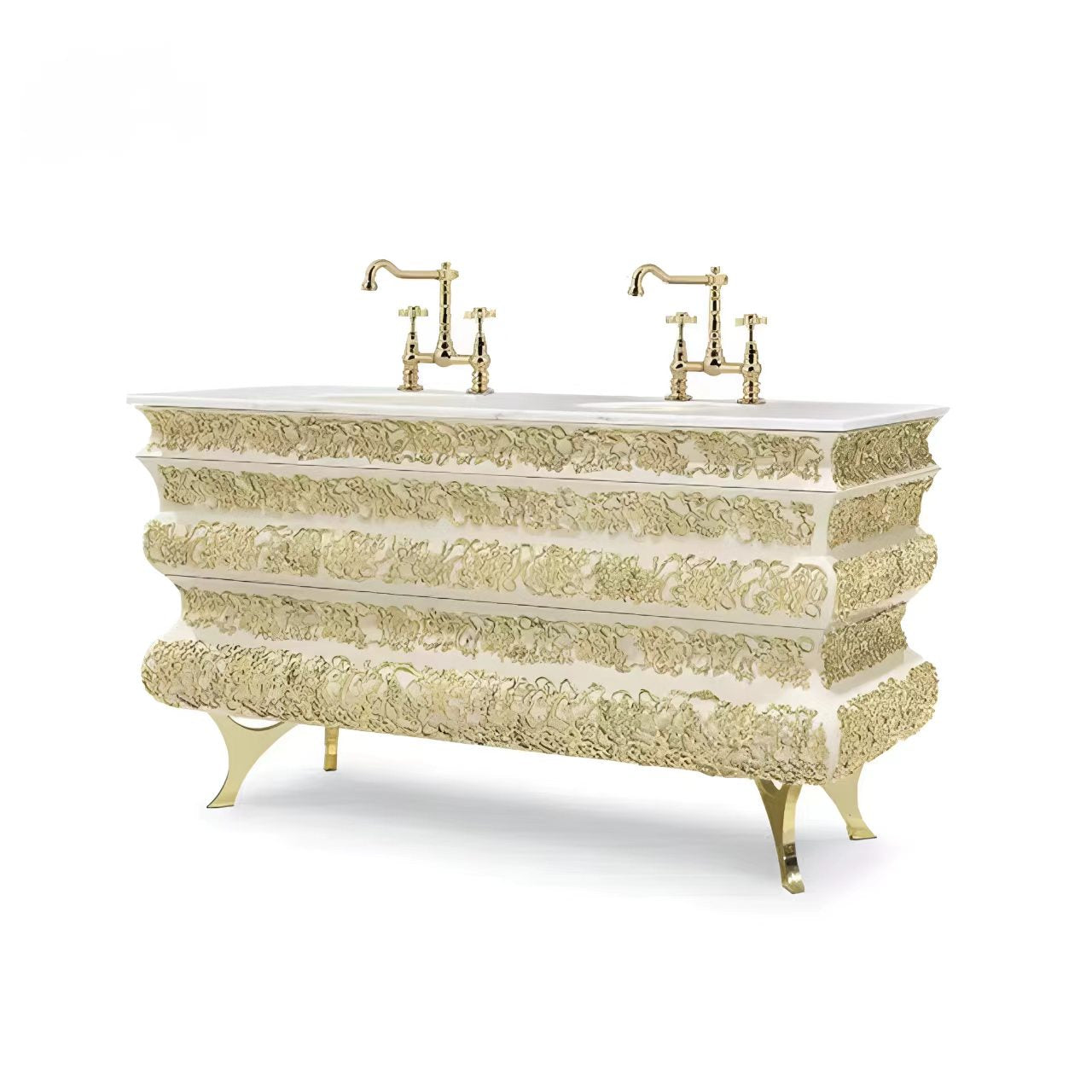 Luxury Italian Gold Double Vanity Sink