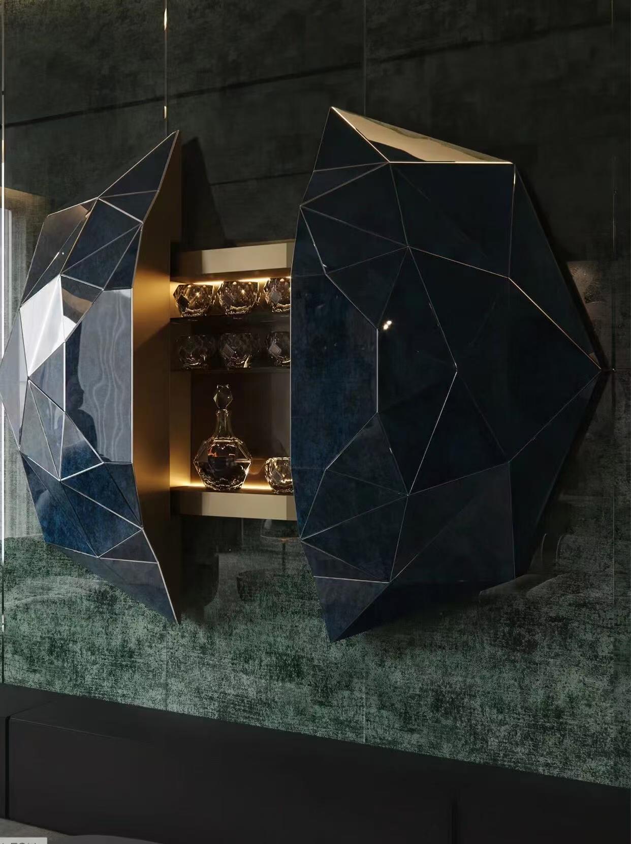Luxury Diamond Wine Display Cabinet