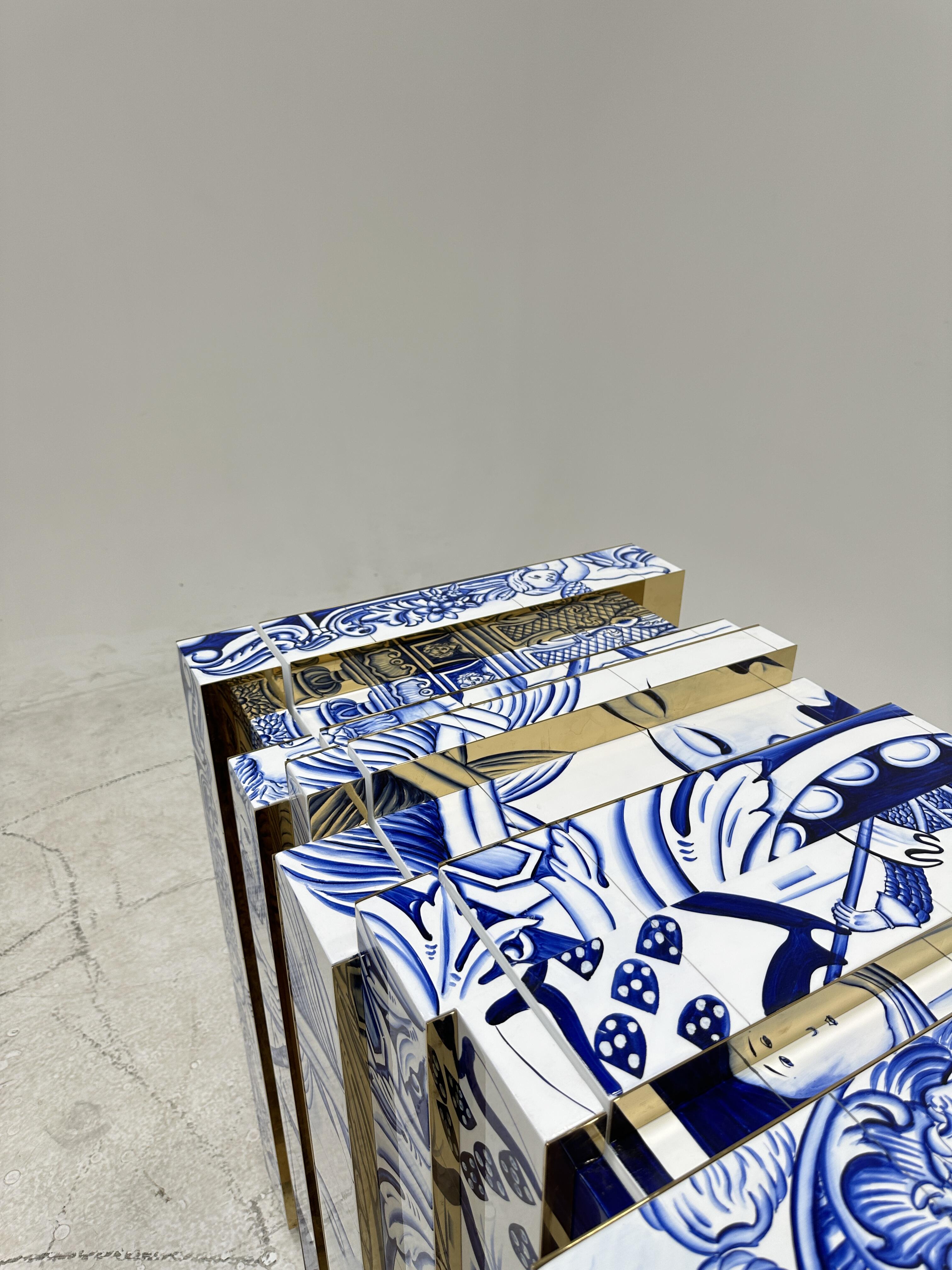 Luxury Italian Painted Console Table Design