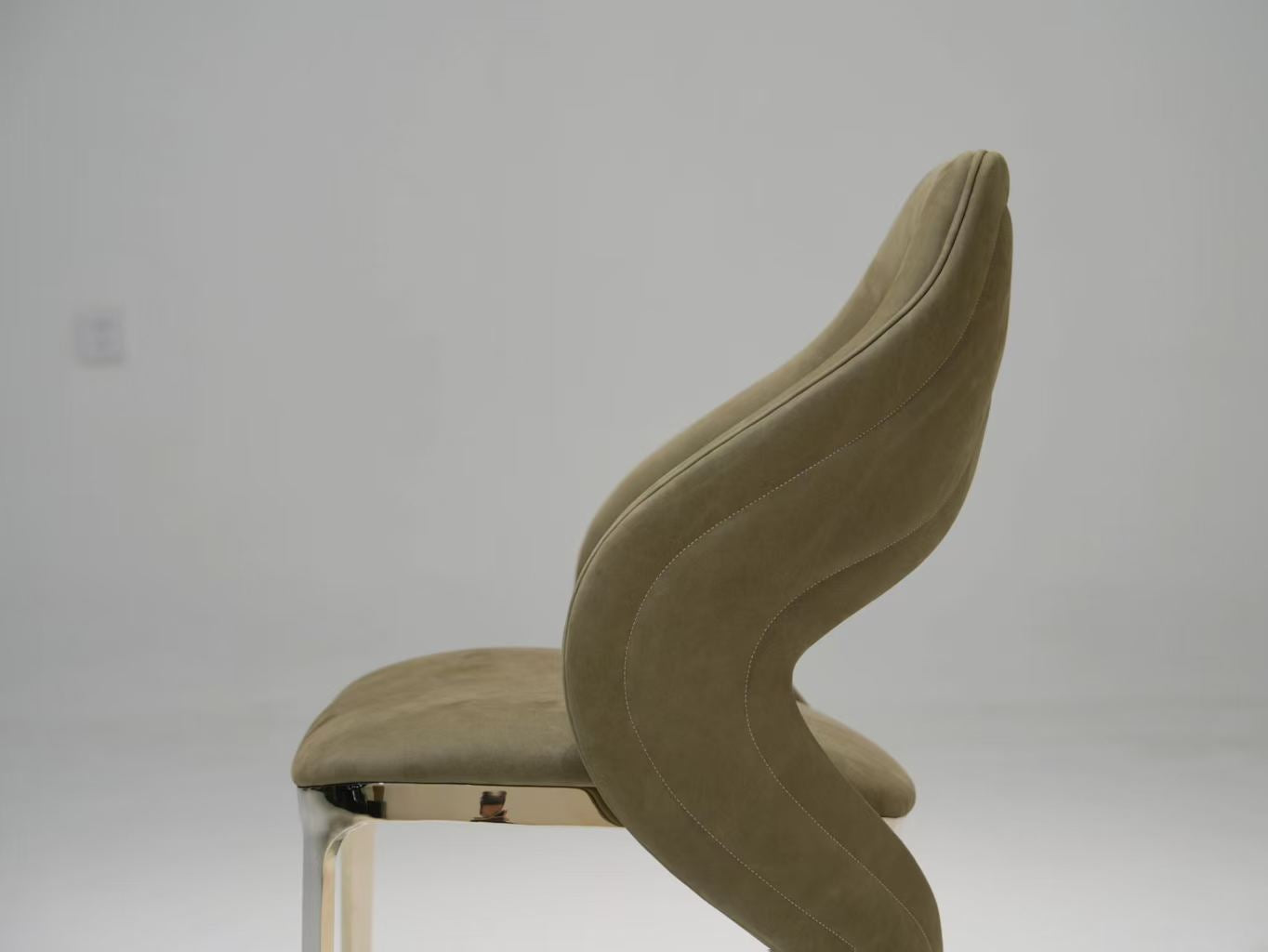 European Luxury Curved Accent Chair