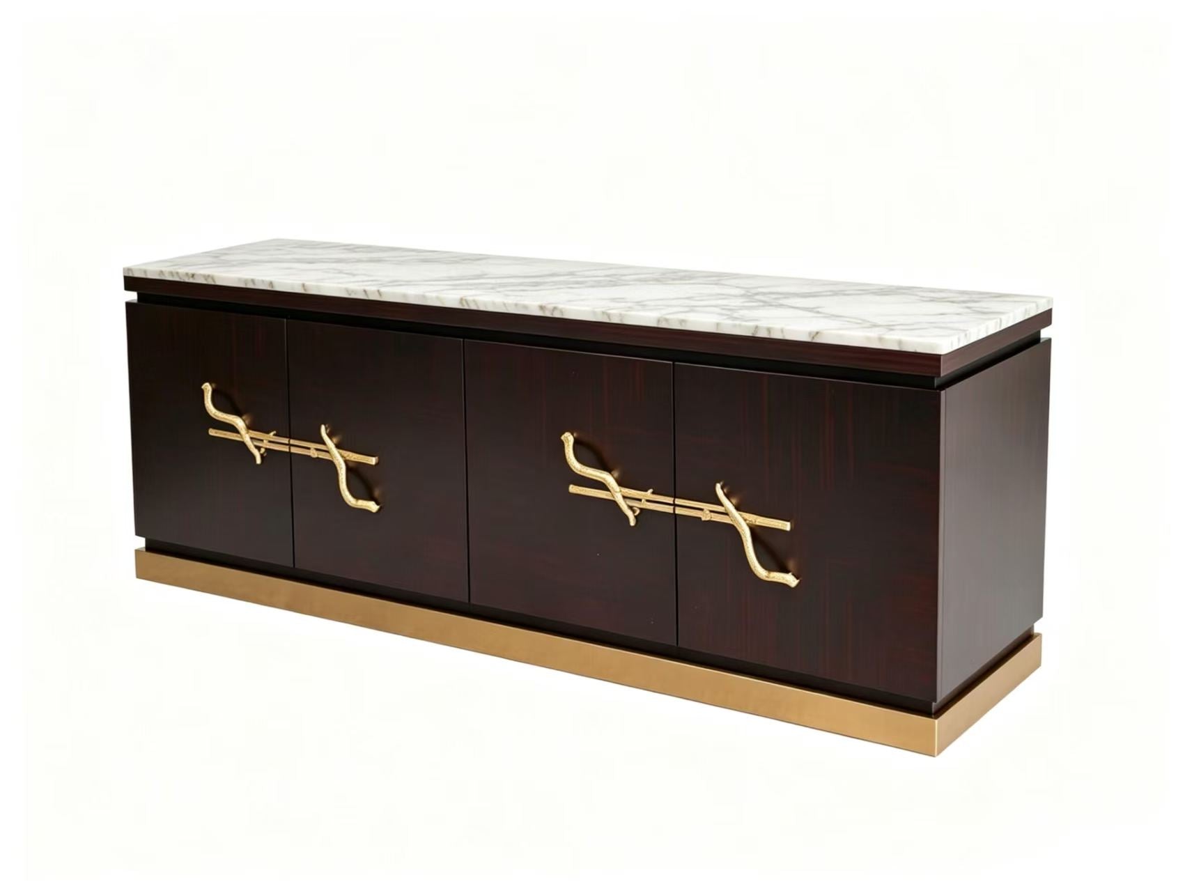 Luxury French American Brass Sideboard