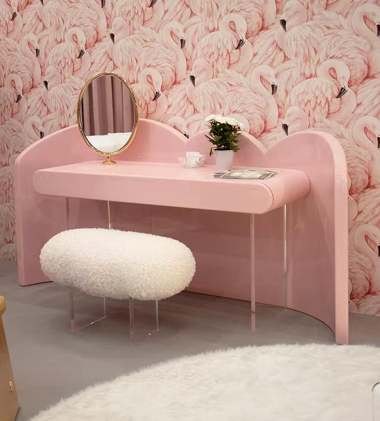 Luxury Portuguese Pink Acrylic Dressing Table