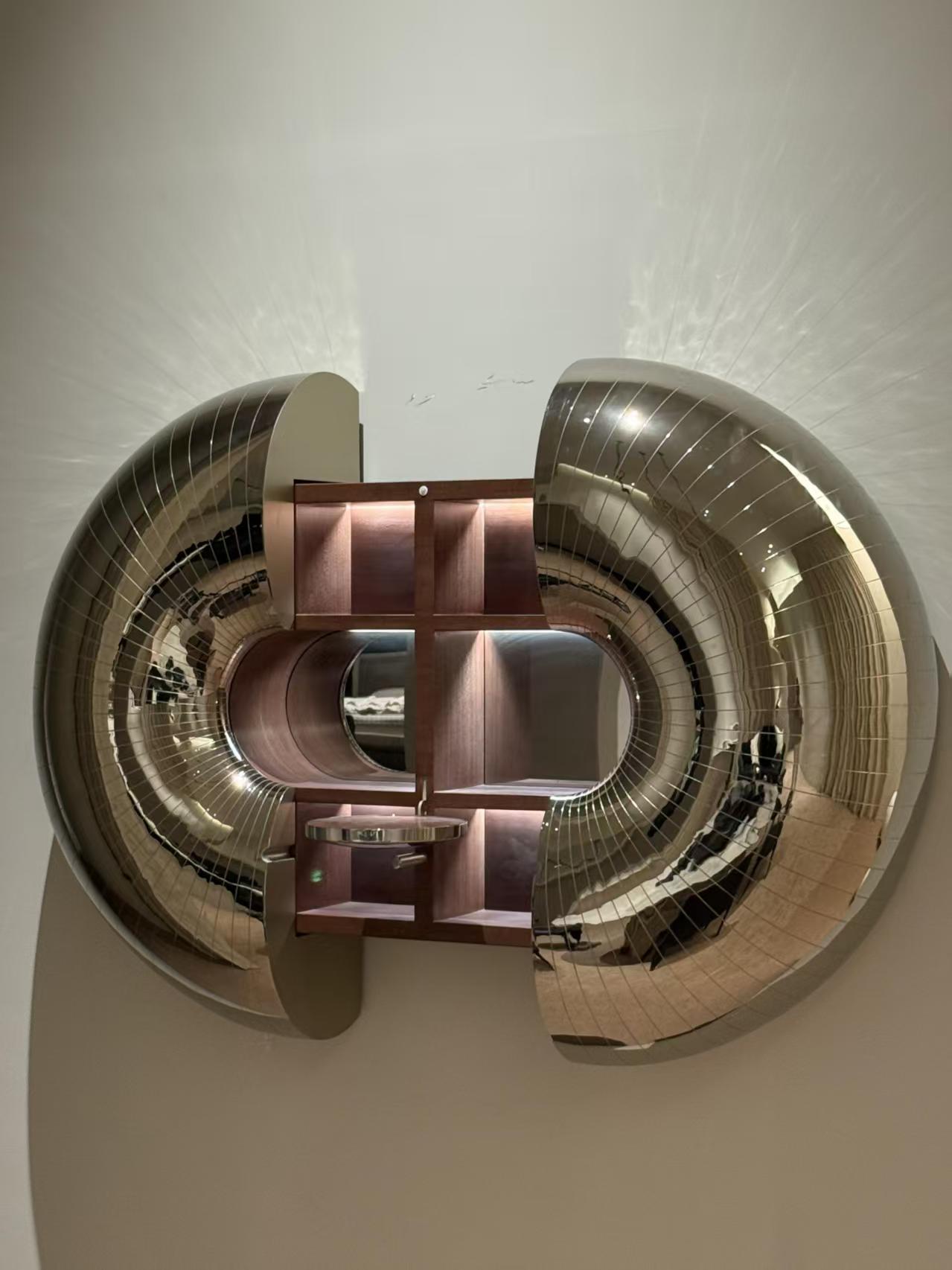 Luxury Italian Spiky Wall-Mounted Wine Cabinet