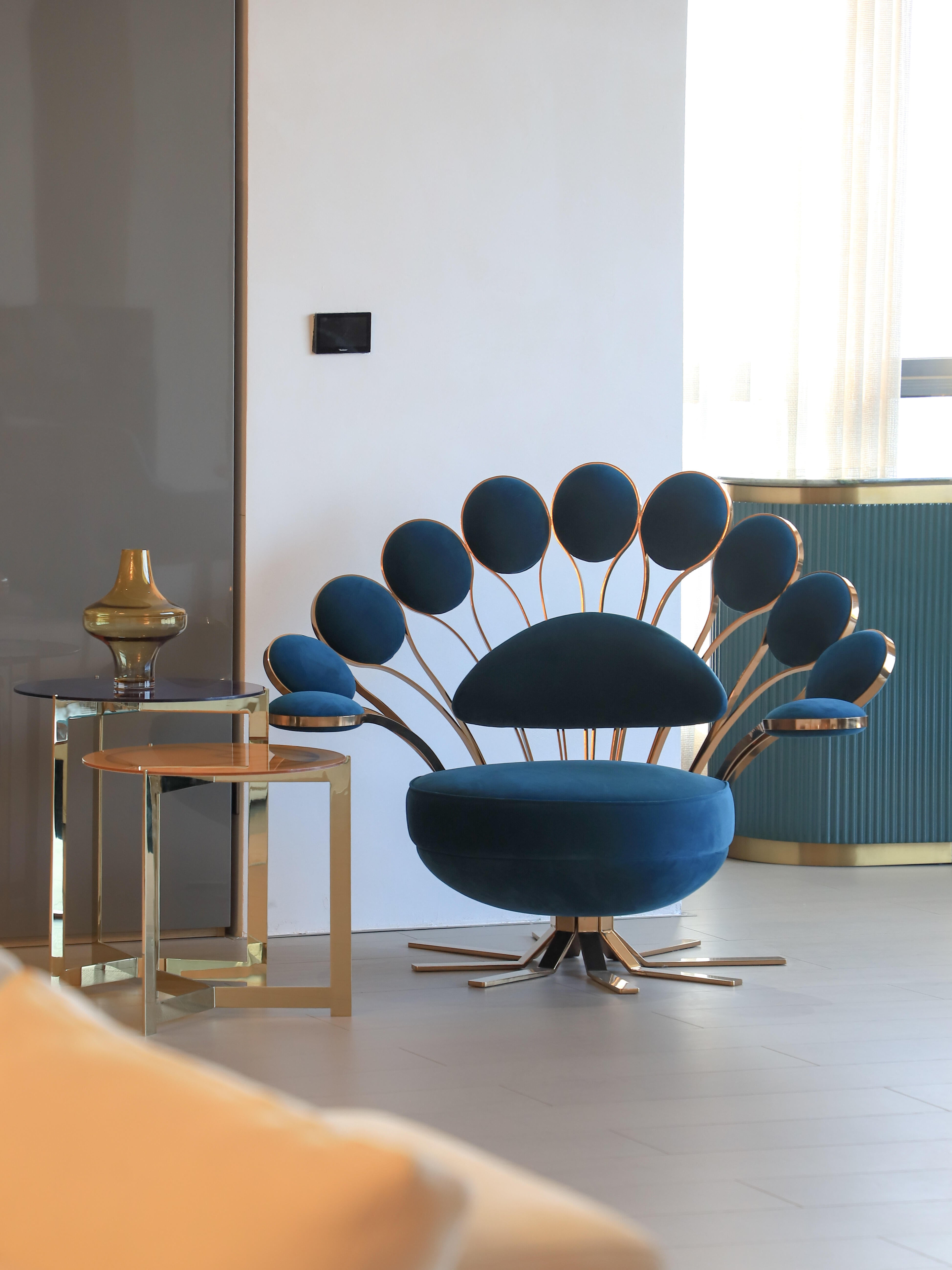European Luxury Peacock Lounge Chair