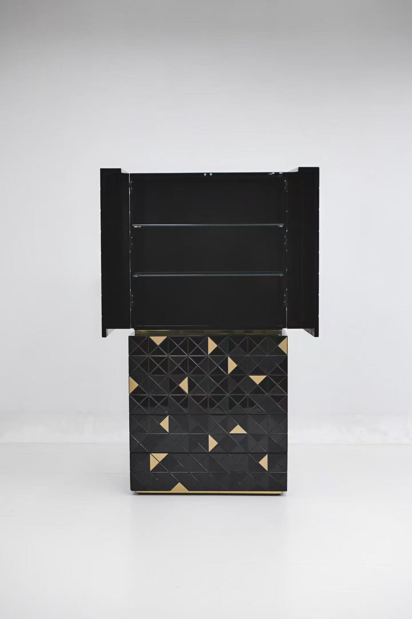 Luxury Italian Pixel Art Wine Cabinet