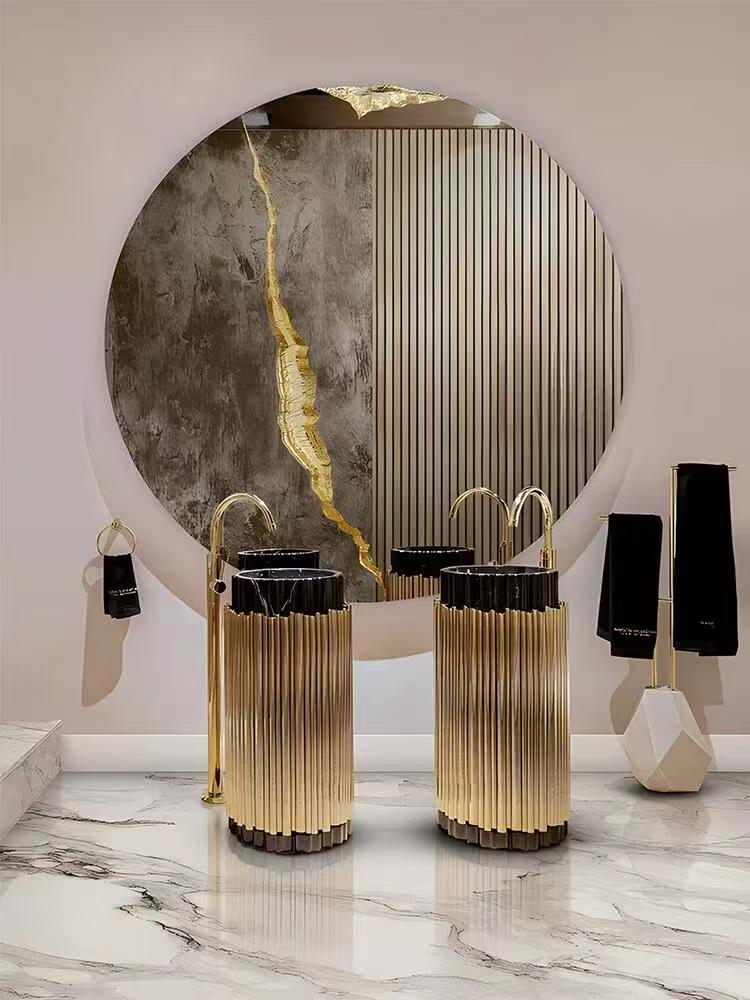 Portuguese Bocadolobo Inspired Marble Pedestal Sink