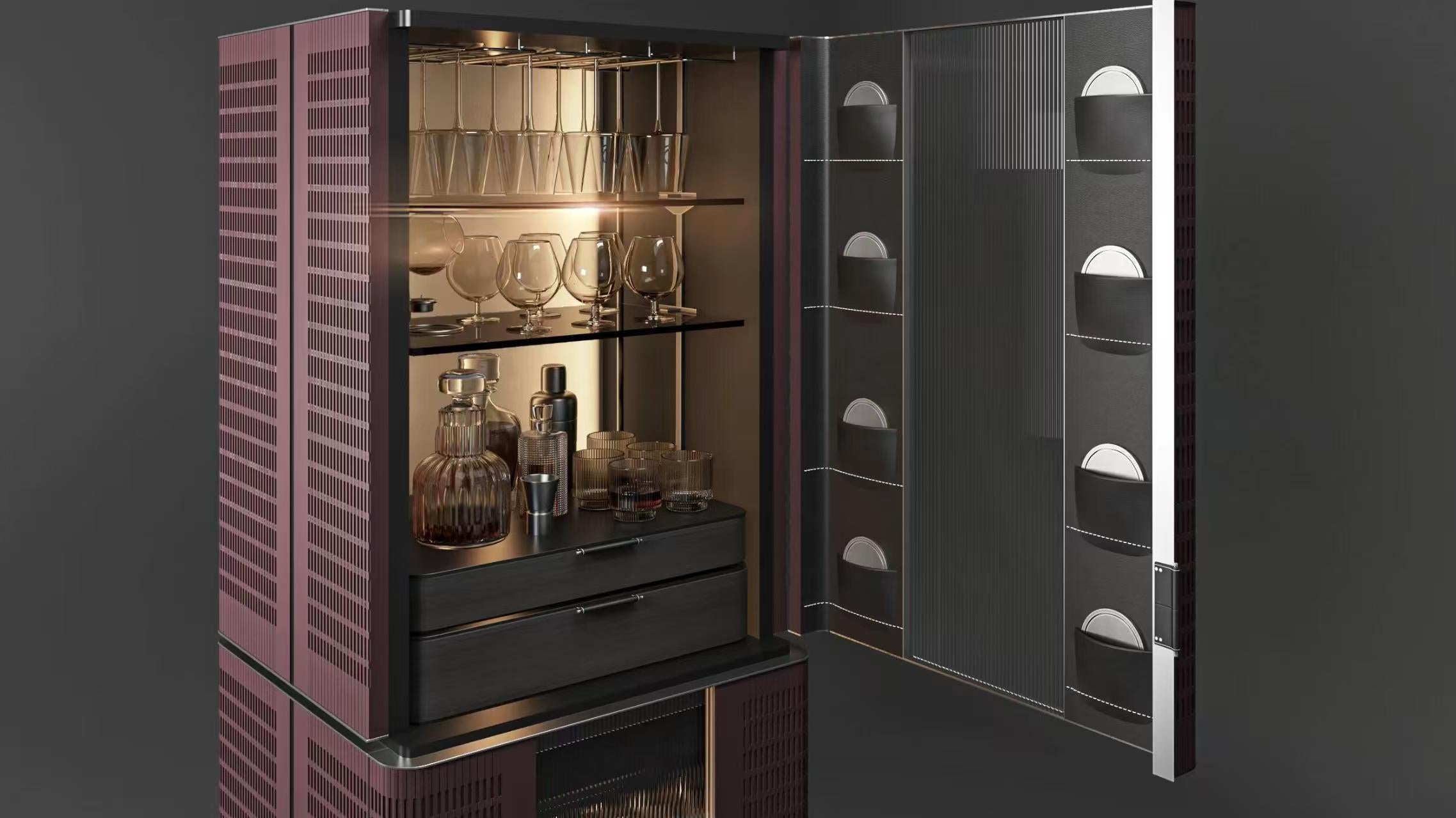 Luxury Italian Rotating Wine Display Cabinet Design