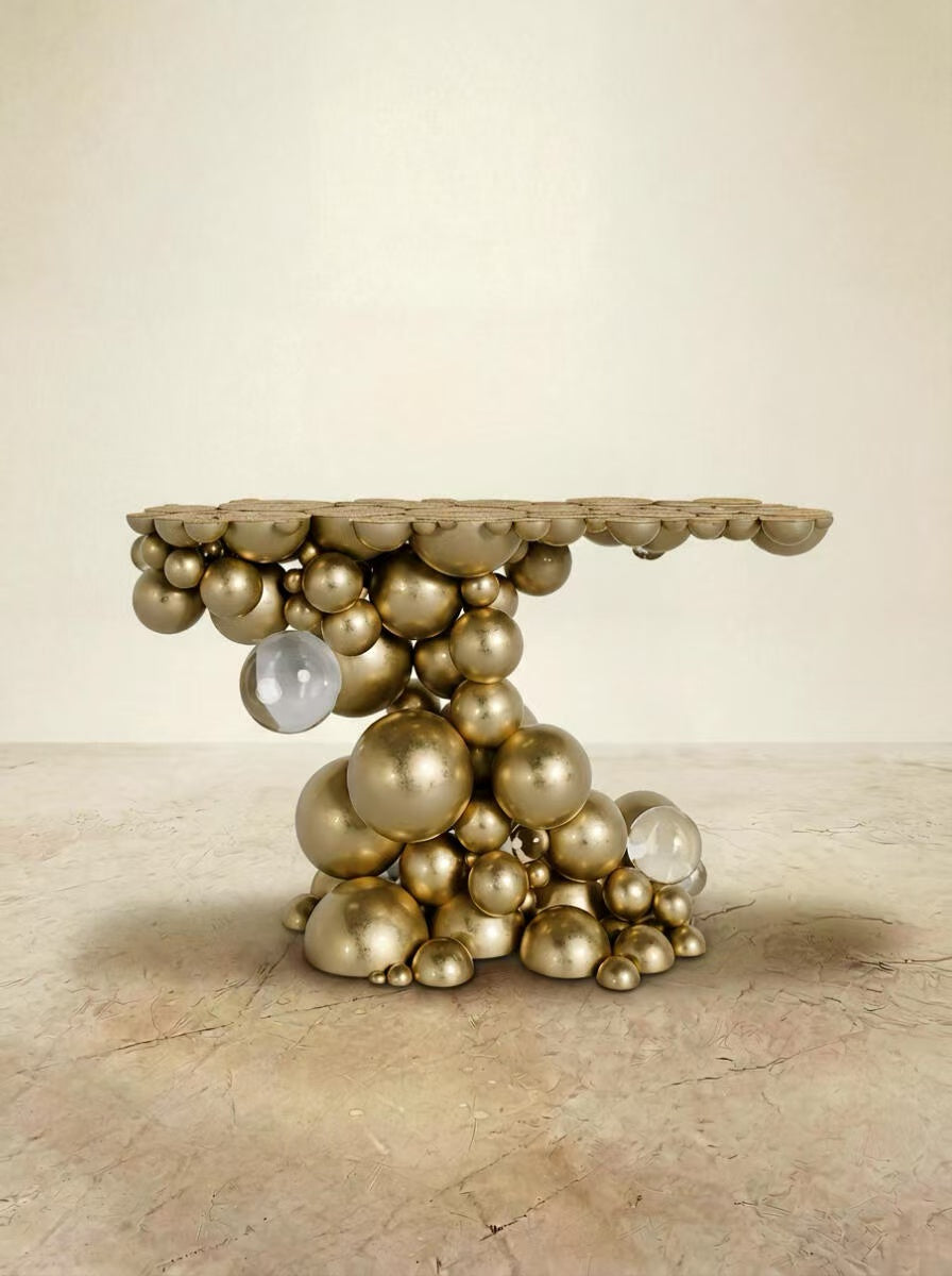 Luxury Italian Stainless Steel Bubble Console Table