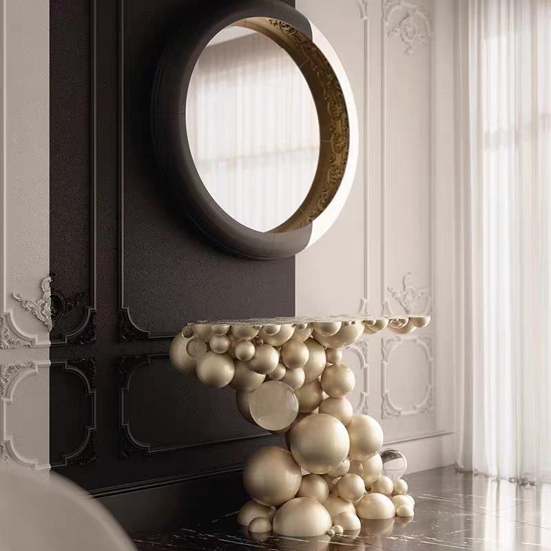 Luxury Italian Stainless Steel Bubble Console Table