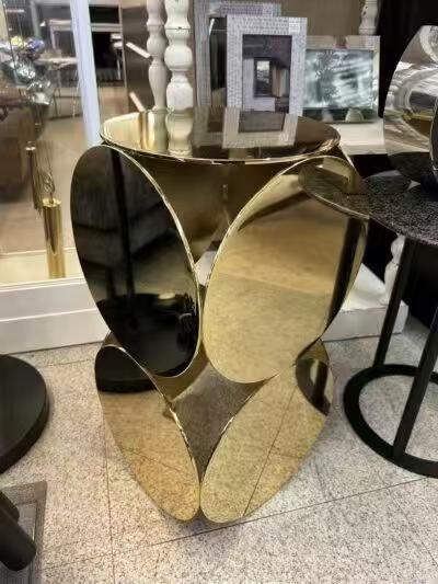 Luxury Gold Stainless Steel Side Table