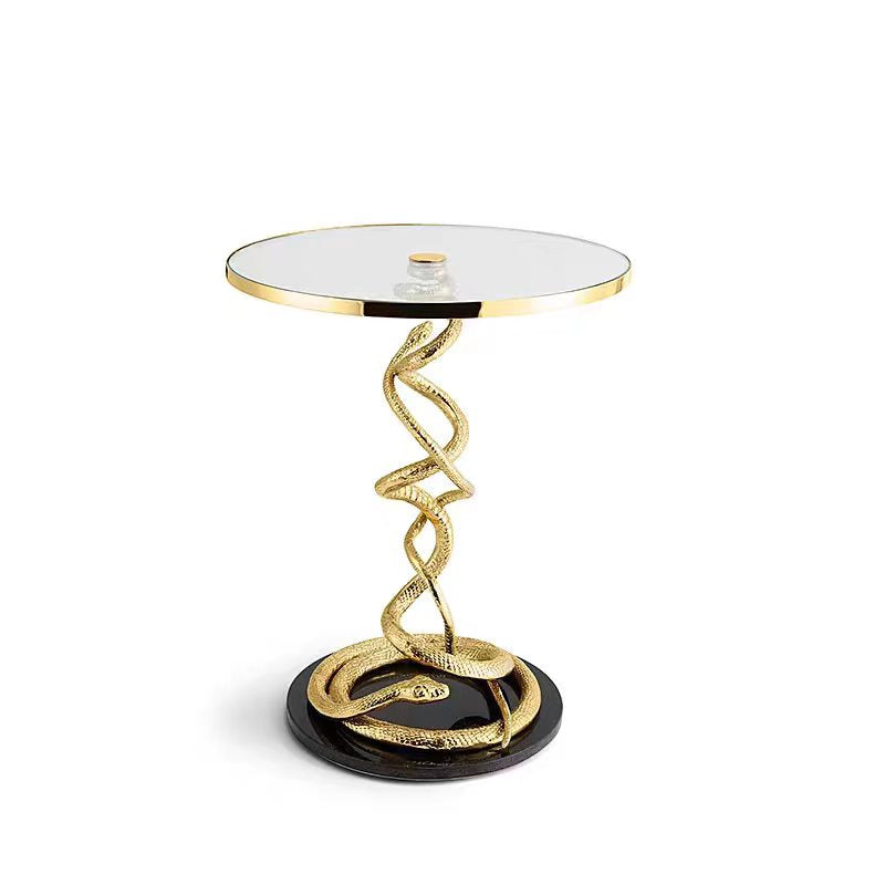 Luxury Italian Golden Snake Side Table