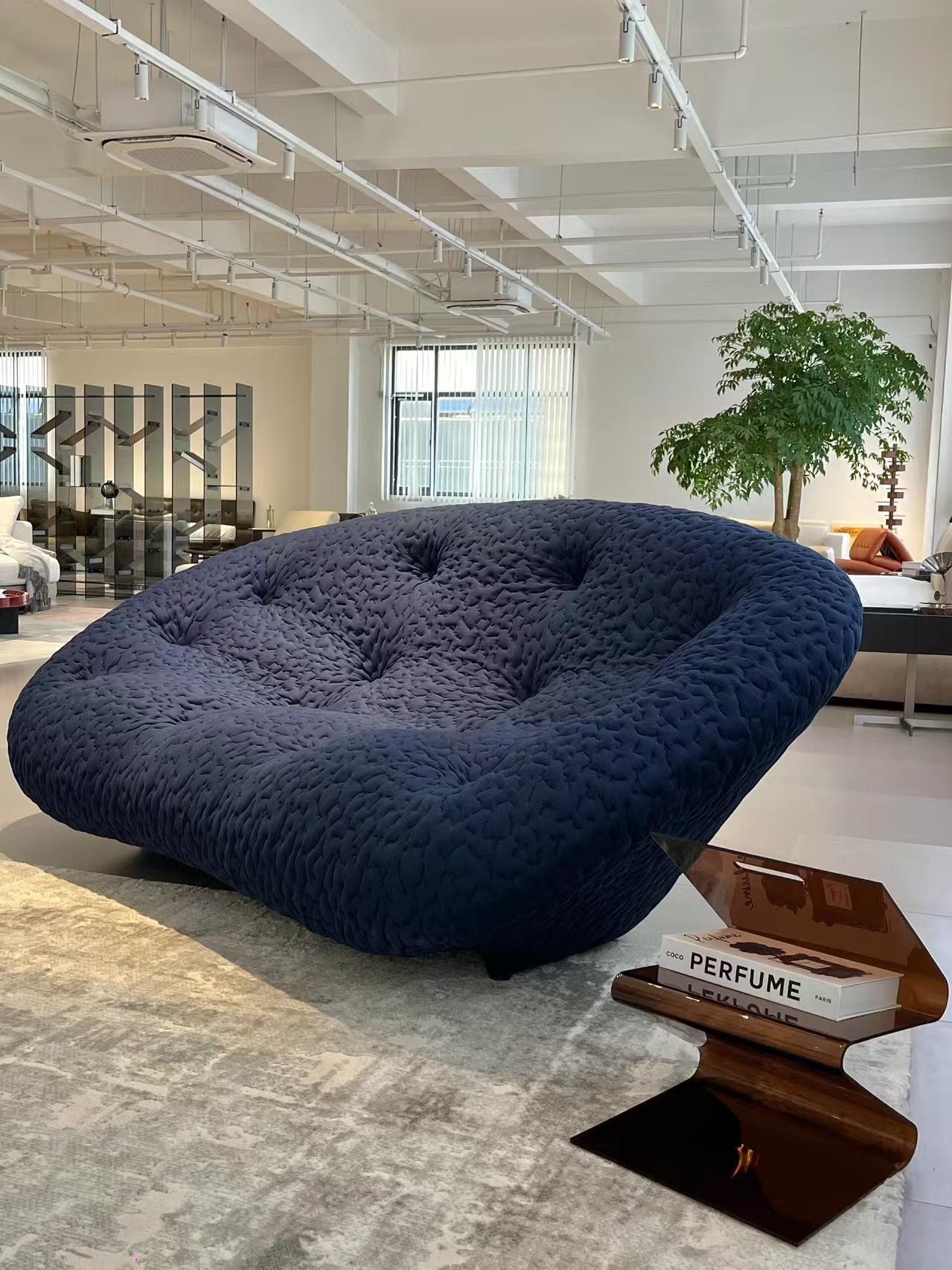 Luxury Italian Ploum Curved Fabric Sofa