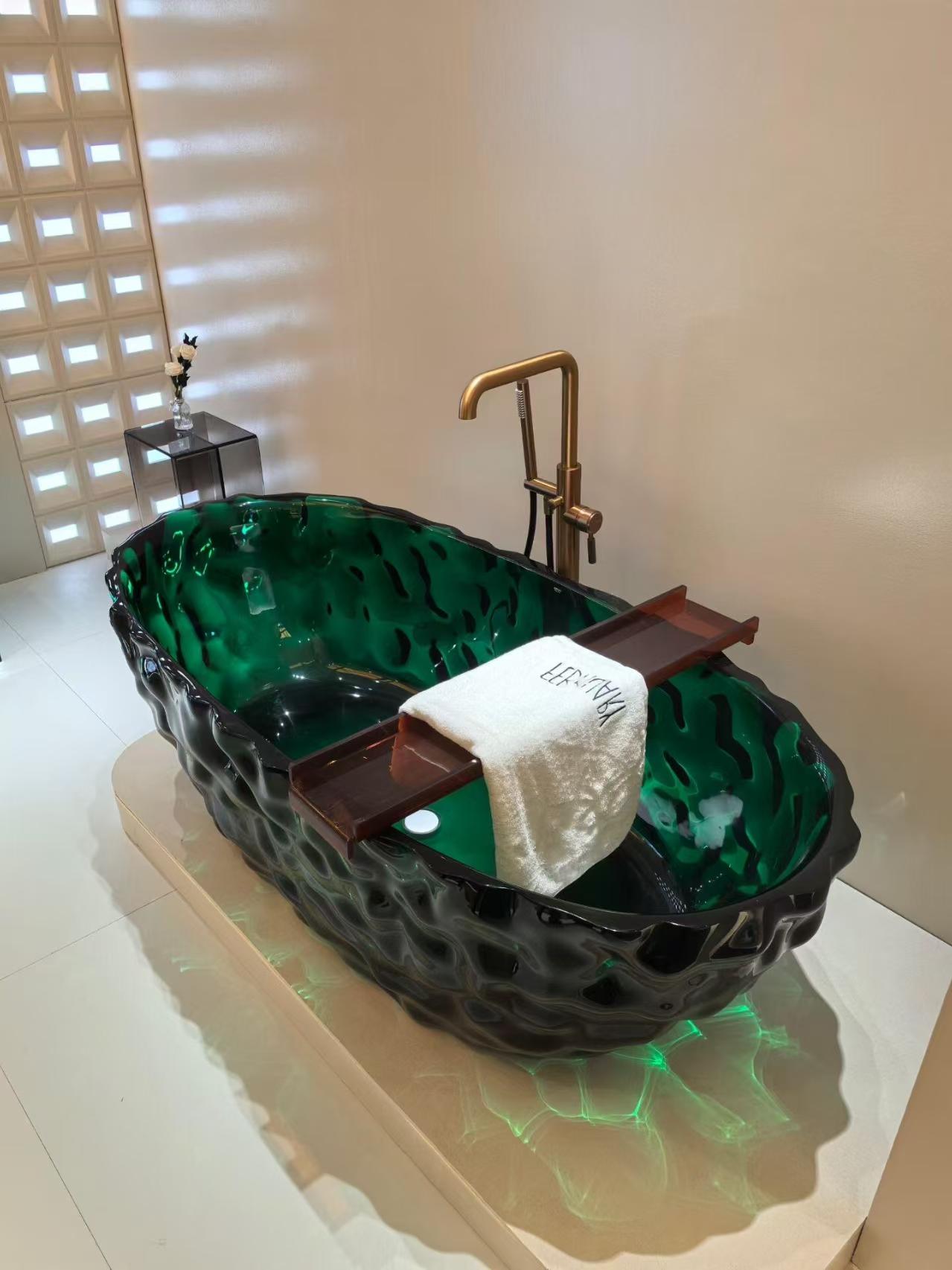 Luxury Transparent Resin Freestanding Bathtub