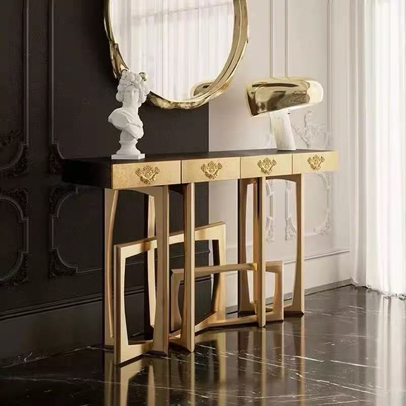 Luxury Italian Gold Leaf Console Table Design