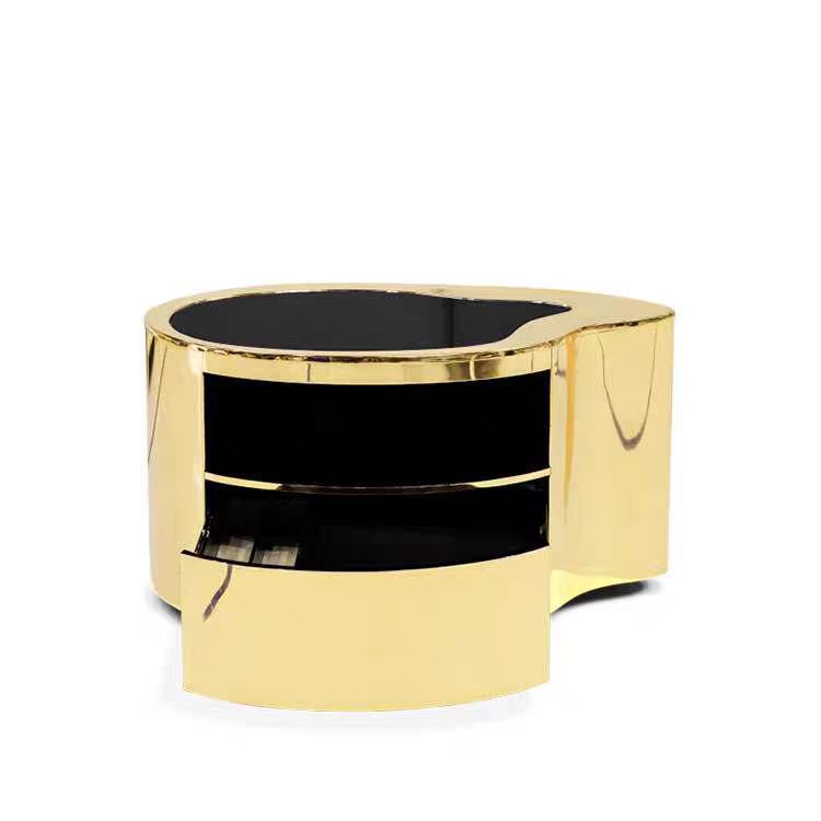 Luxury Italian Stainless Steel Bedside Cabinet