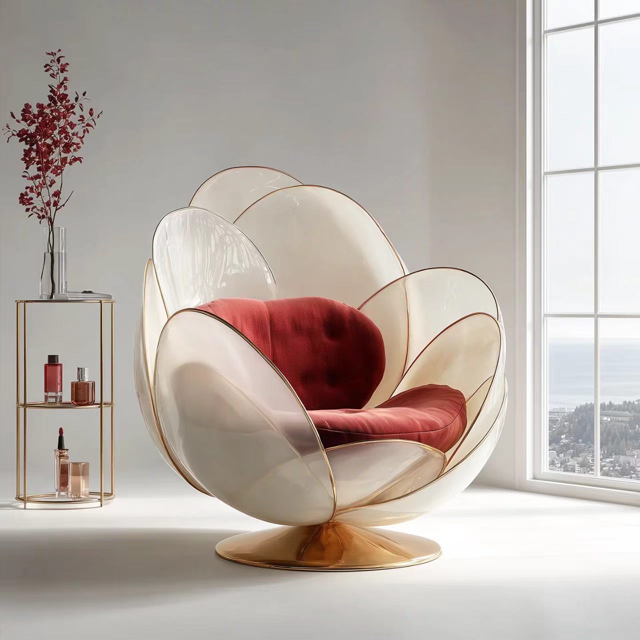 Luxury Italian Petal Lounge Chair