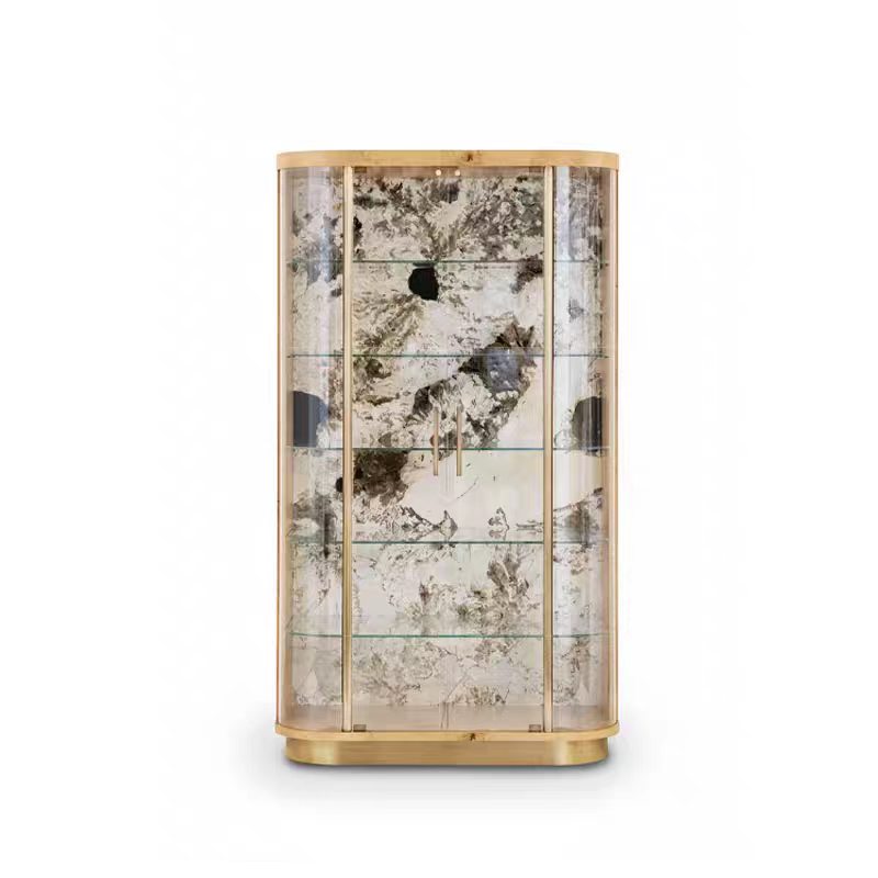 Luxury Stone Glass Wine Cabinet Design