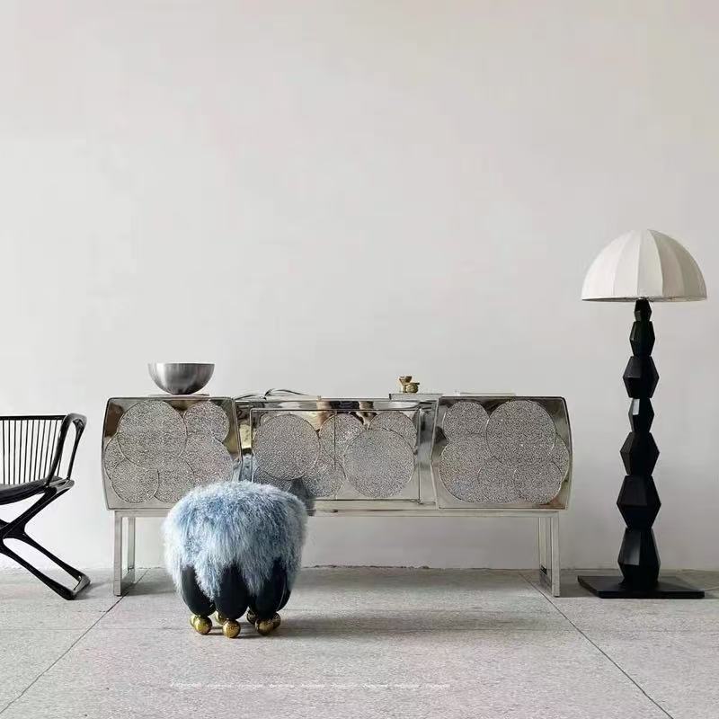 Luxury Stainless Steel Sideboard Cabinet Design
