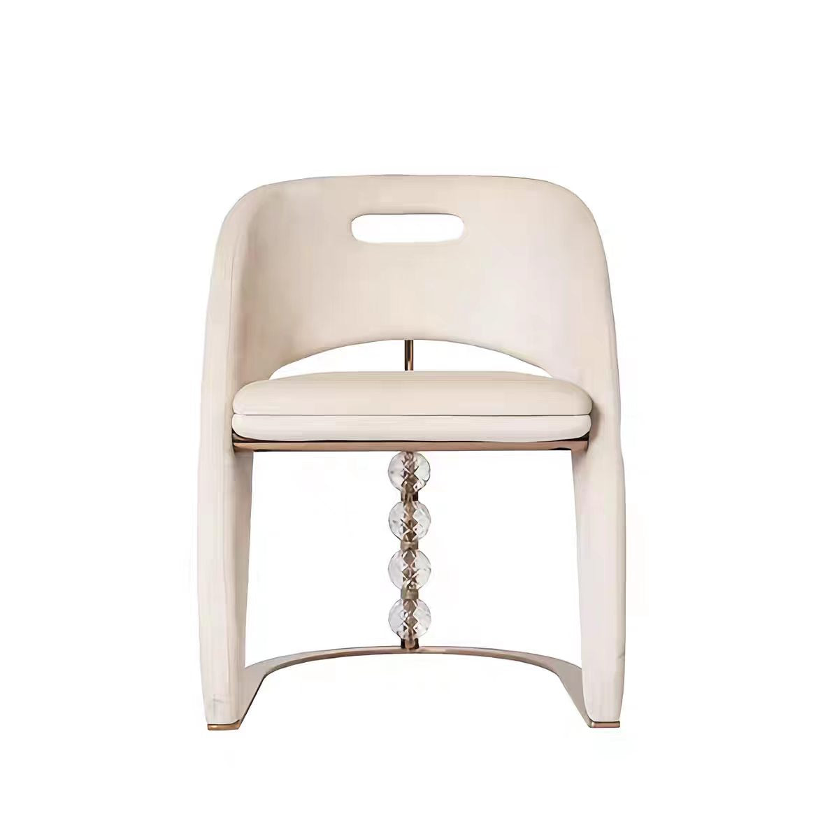 Luxury Leather Crystal Ball Dining Chair Design