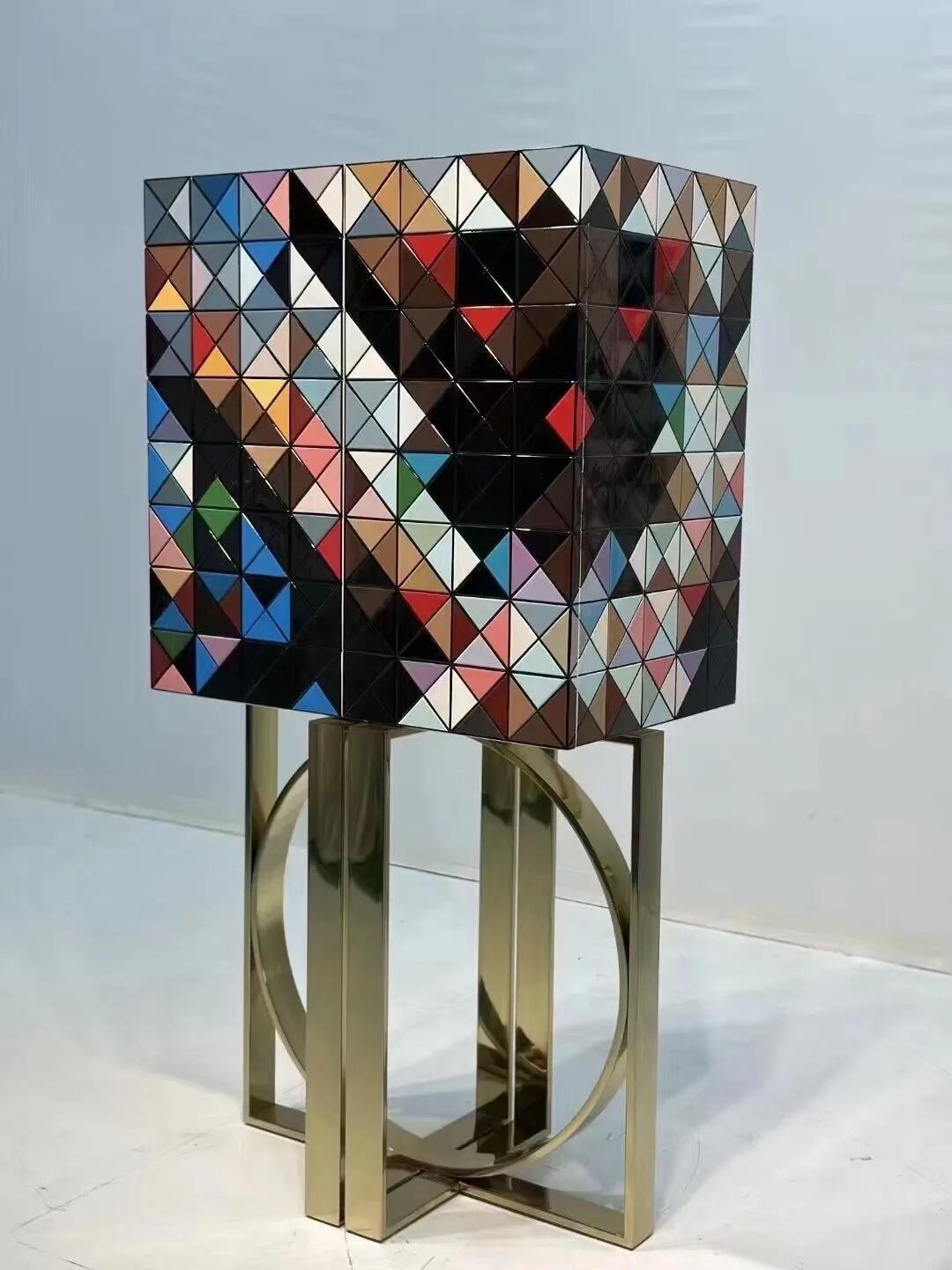 Luxury Italian Mosaic Wine Cabinet