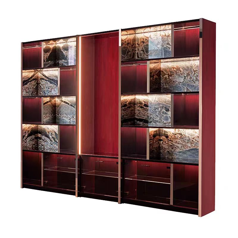 Luxury Italian Designer Bookshelf with Marble & Glass Design