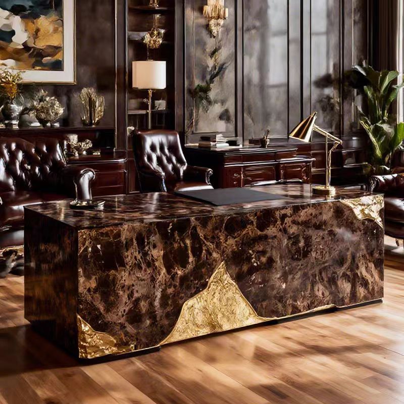 Custom Luxury Marble Desk for Villa & Executive Projects