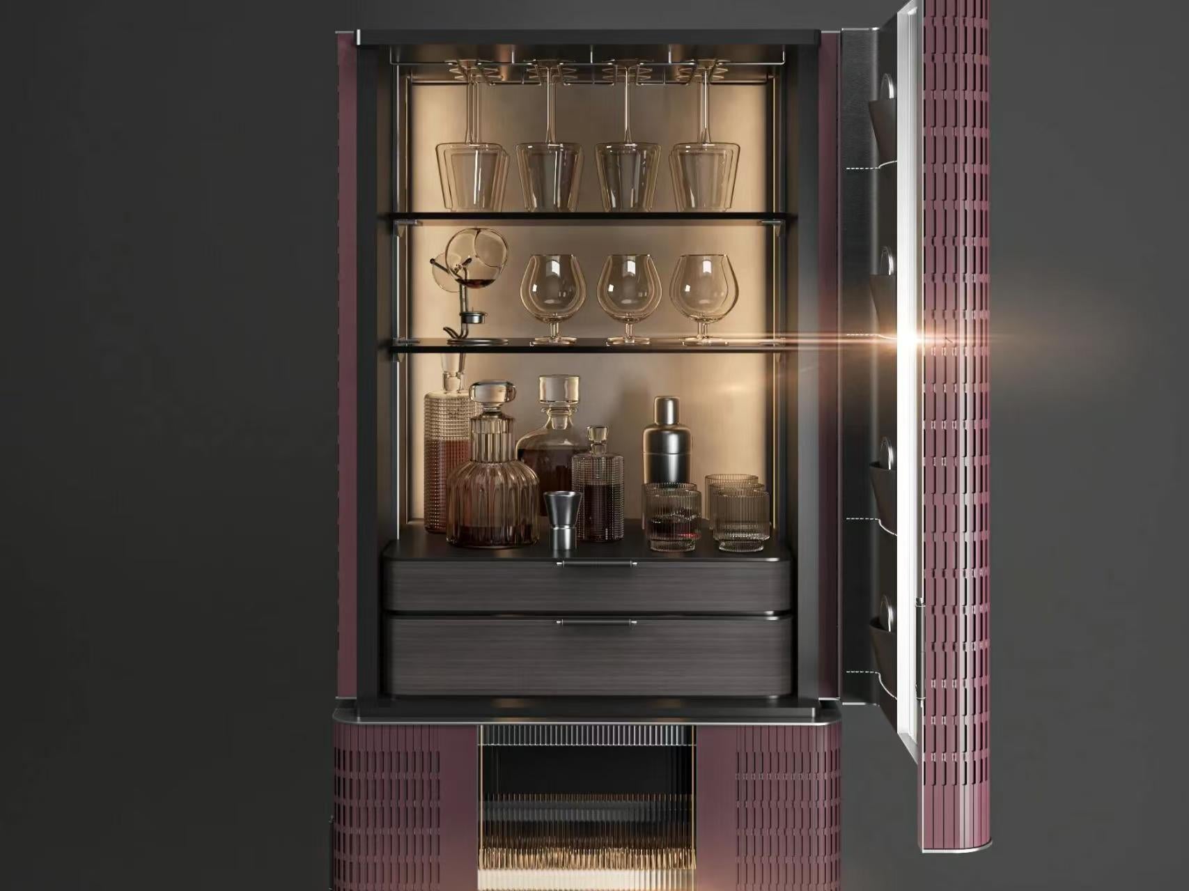 Luxury Italian Rotating Wine Display Cabinet Design
