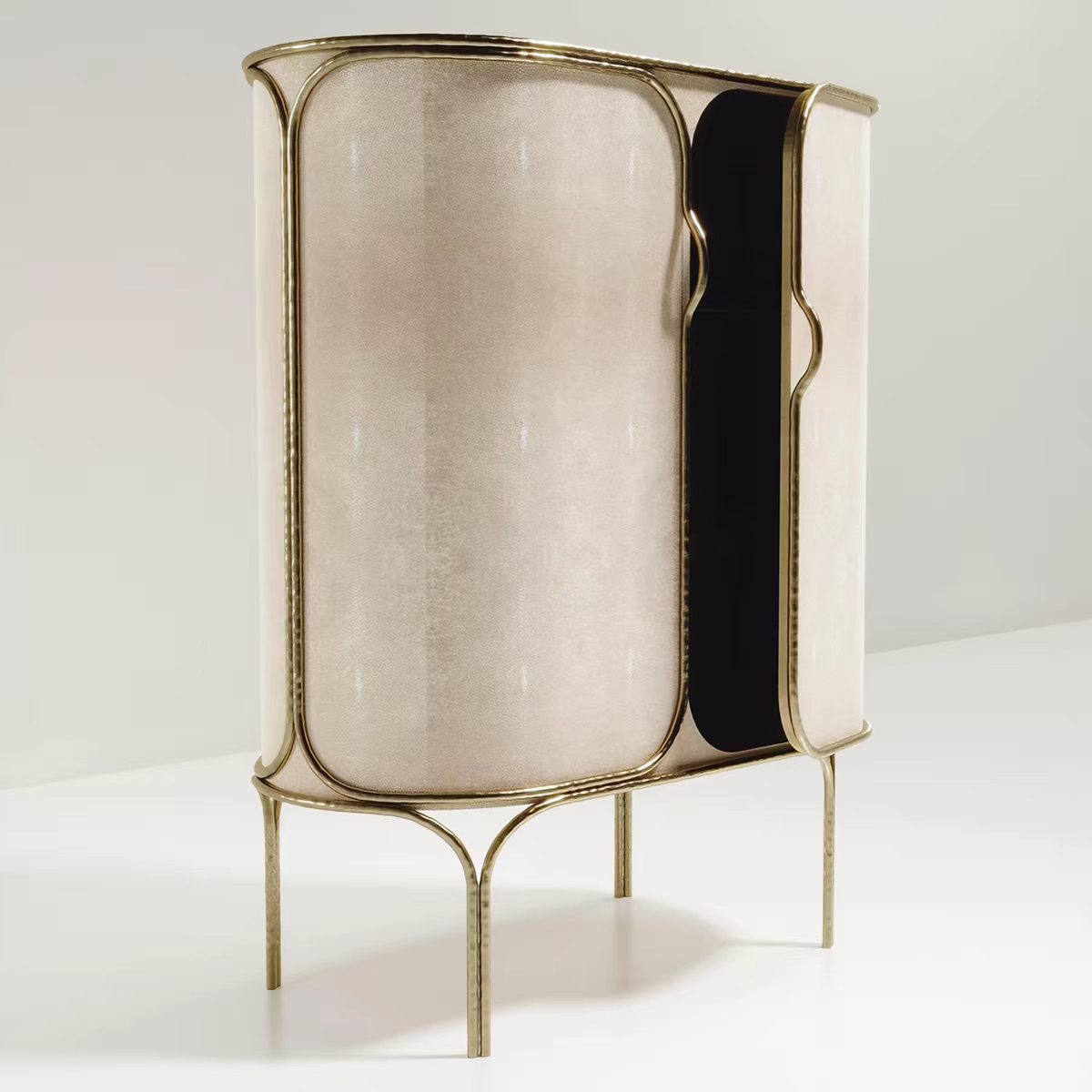 Luxury Italian Stingray Leather Sideboard Cabinet Design