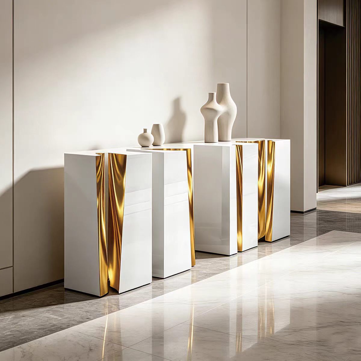 Luxury Italian Stainless Steel Console Table