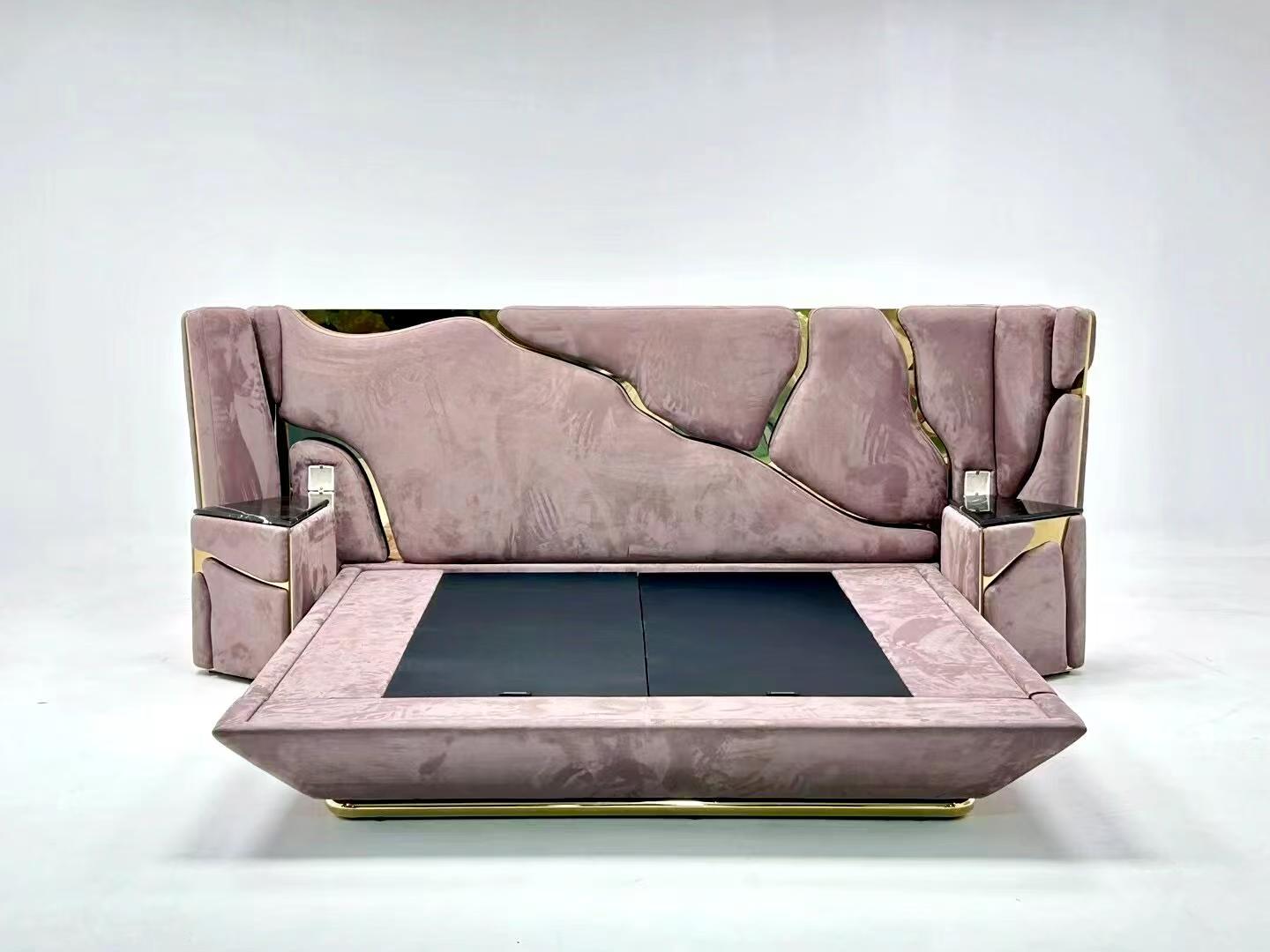 Luxury Italian Leather Wide-Panel Bed