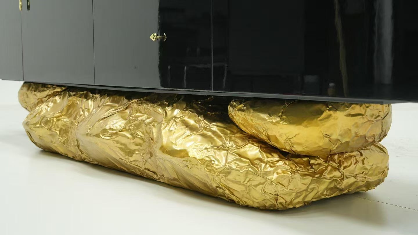 Luxury Modern Sideboard Cabinet with Marble & Stainless Steel