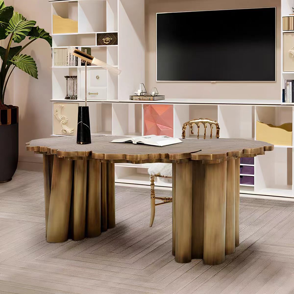 Luxury Portuguese Root-Inspired Executive Desk