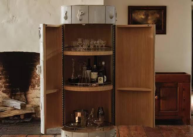 Luxury Ceramic Cylinder Wine Cabinet Design