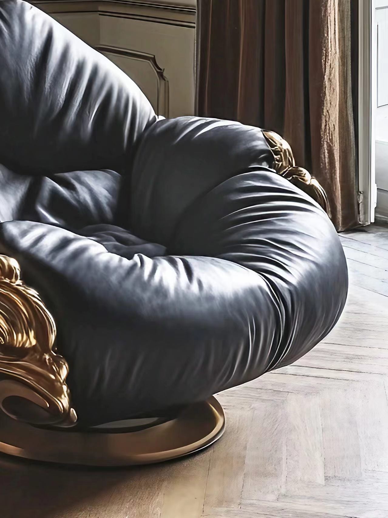 Luxury Italian Gilded Lounge Chair