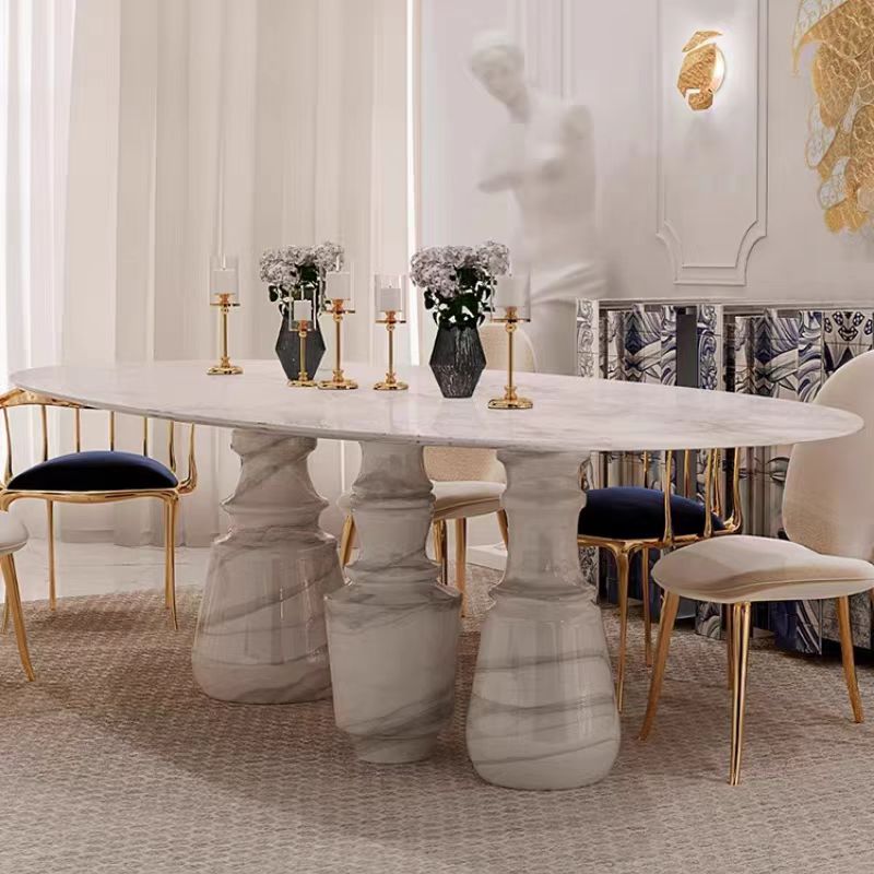 Portuguese Luxury Irregular Marble Dining Table
