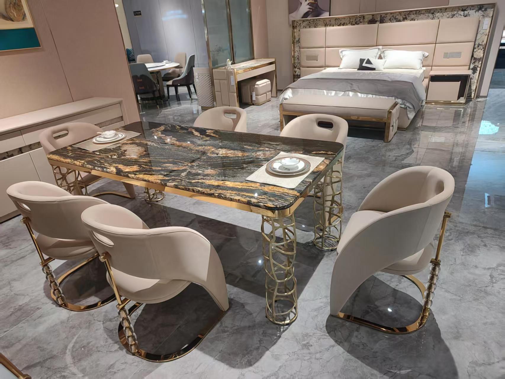 Luxury Leather Crystal Ball Dining Chair Design