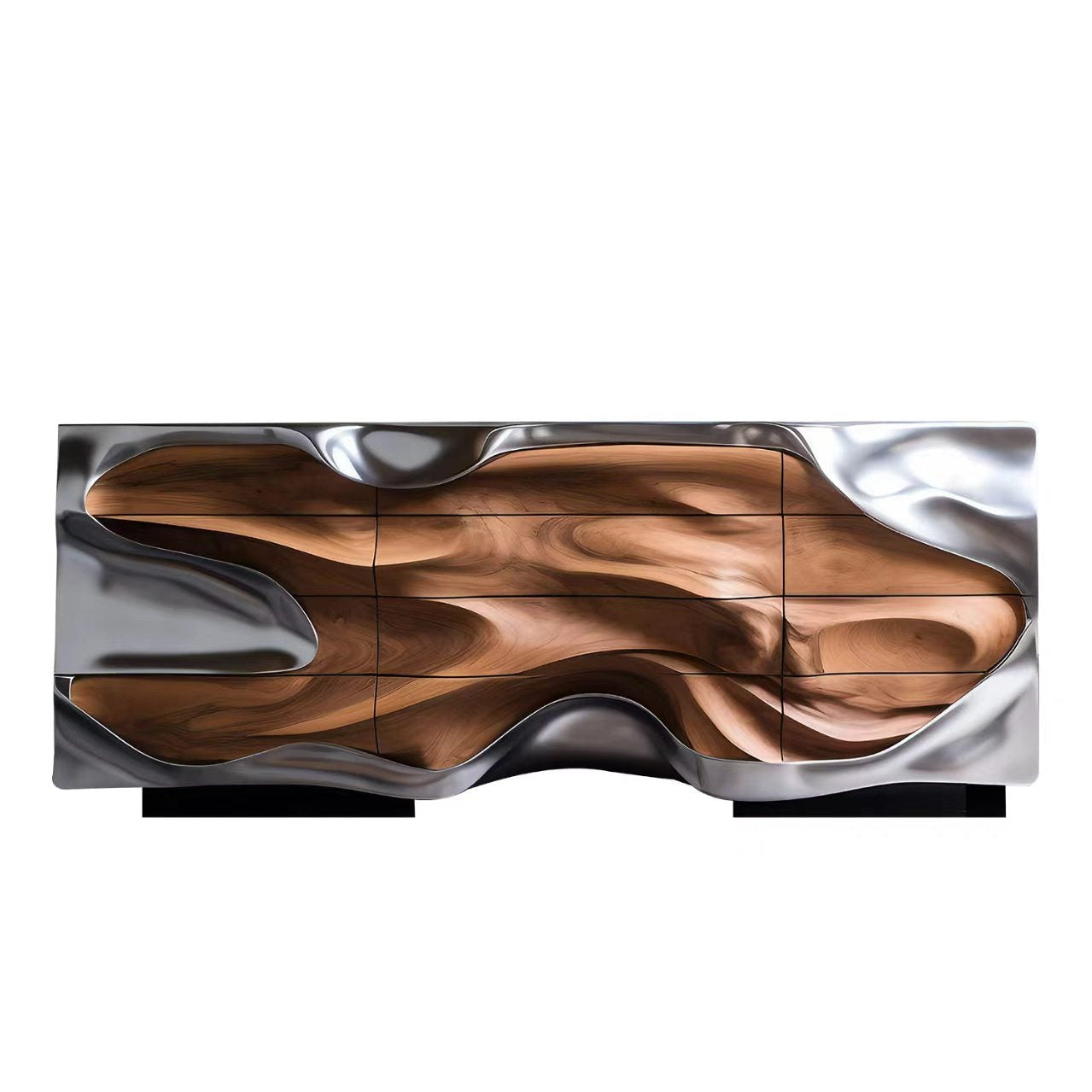 Luxury Italian Sculptural Console Cabinet