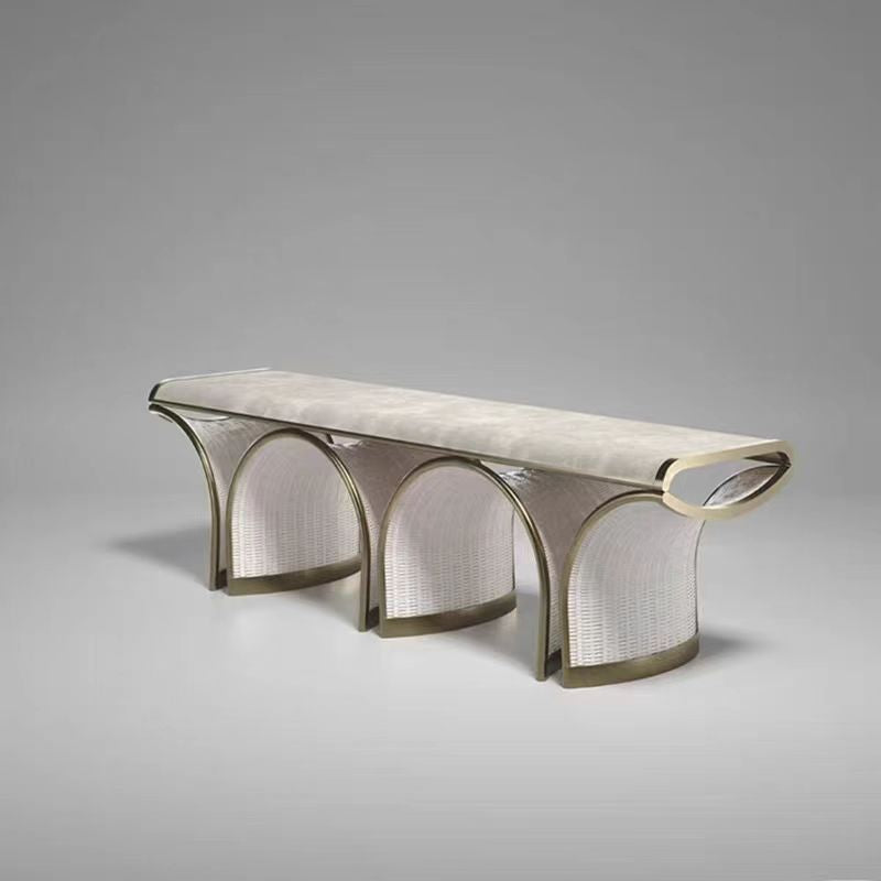 Luxury Italian Rattan Bed Bench
