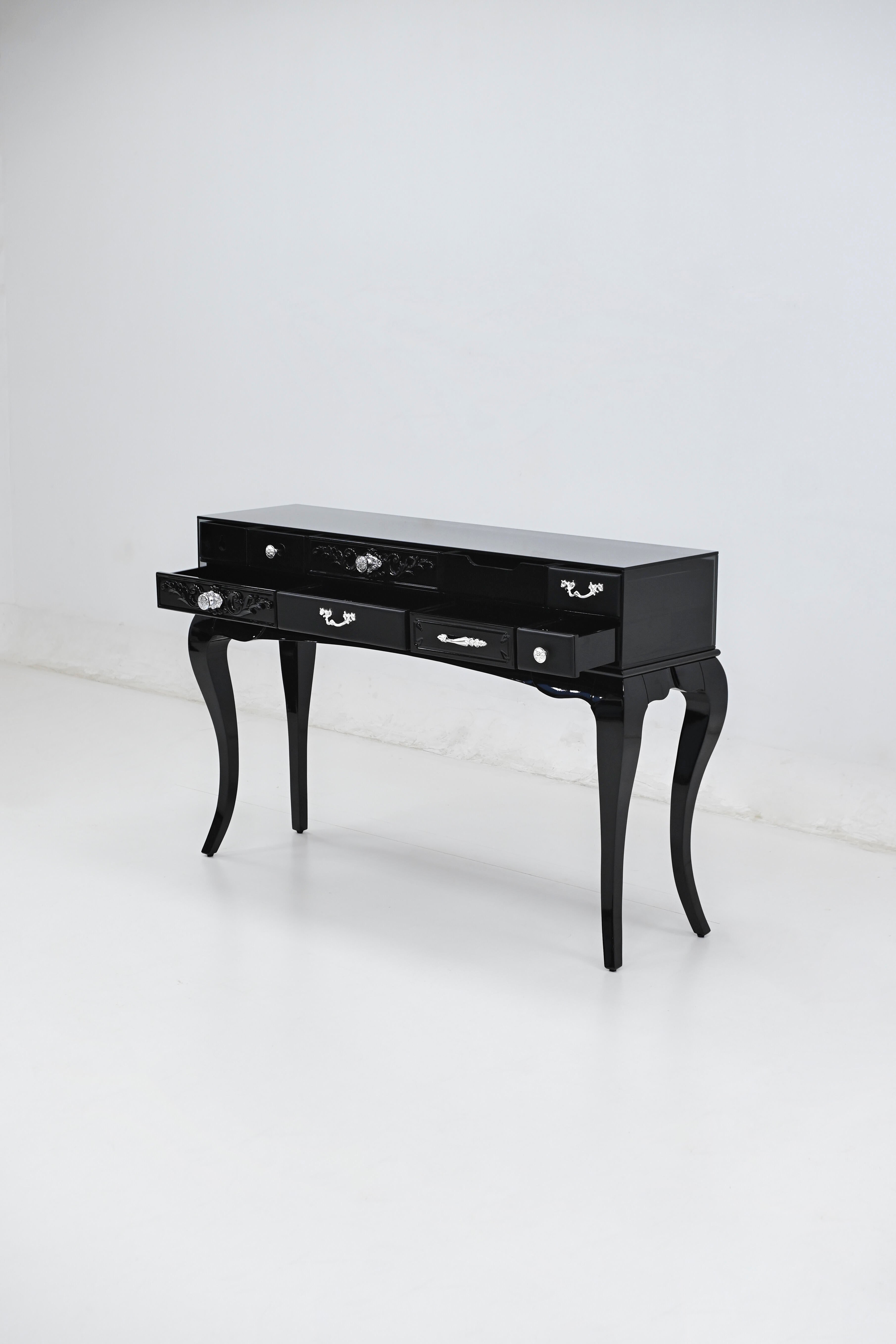 Luxury Italian Boca Entryway Console Cabinet with Stainless Steel Handles