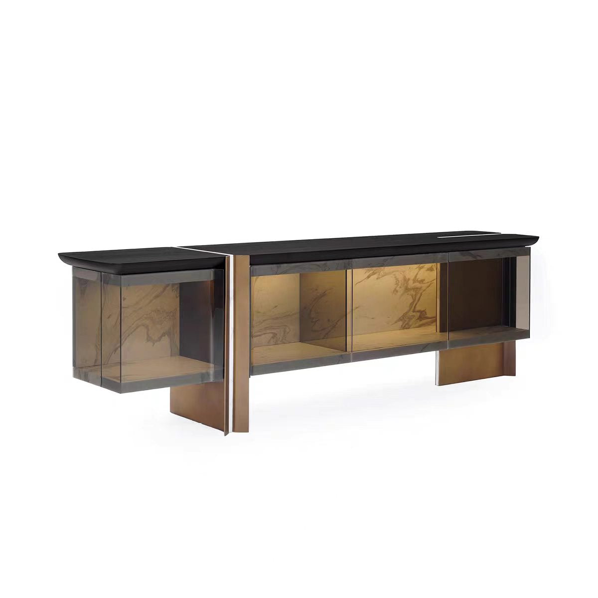 Luxury Italian Glass Sideboard Cabinet Design