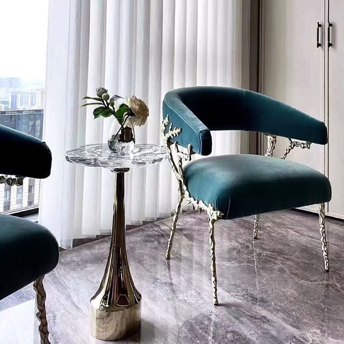 Luxury American Crystal Rose Side Table