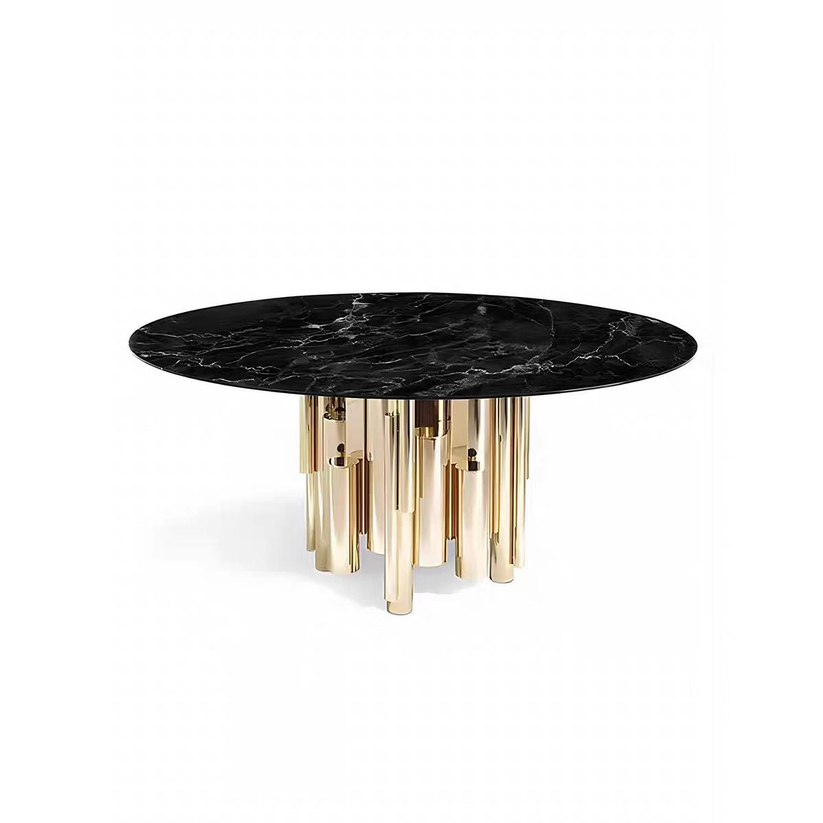 Luxury Italian Cavalli Dining Table with Stainless Steel & Glass Design