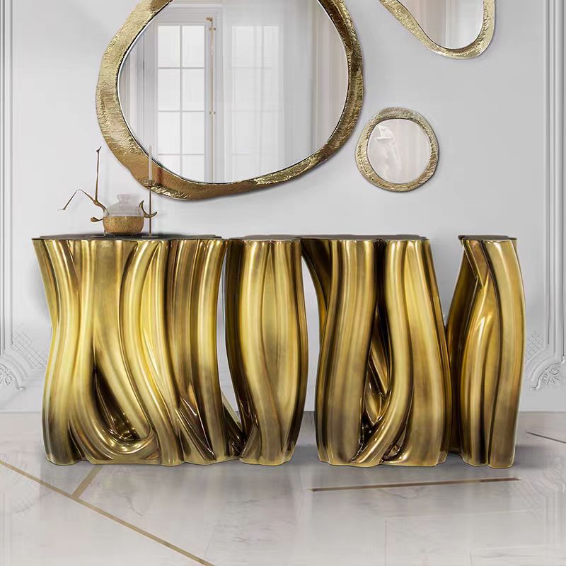 Modern Irregular Glass-Fiber Console Table