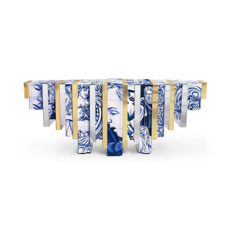 Luxury Italian Painted Console Table Design