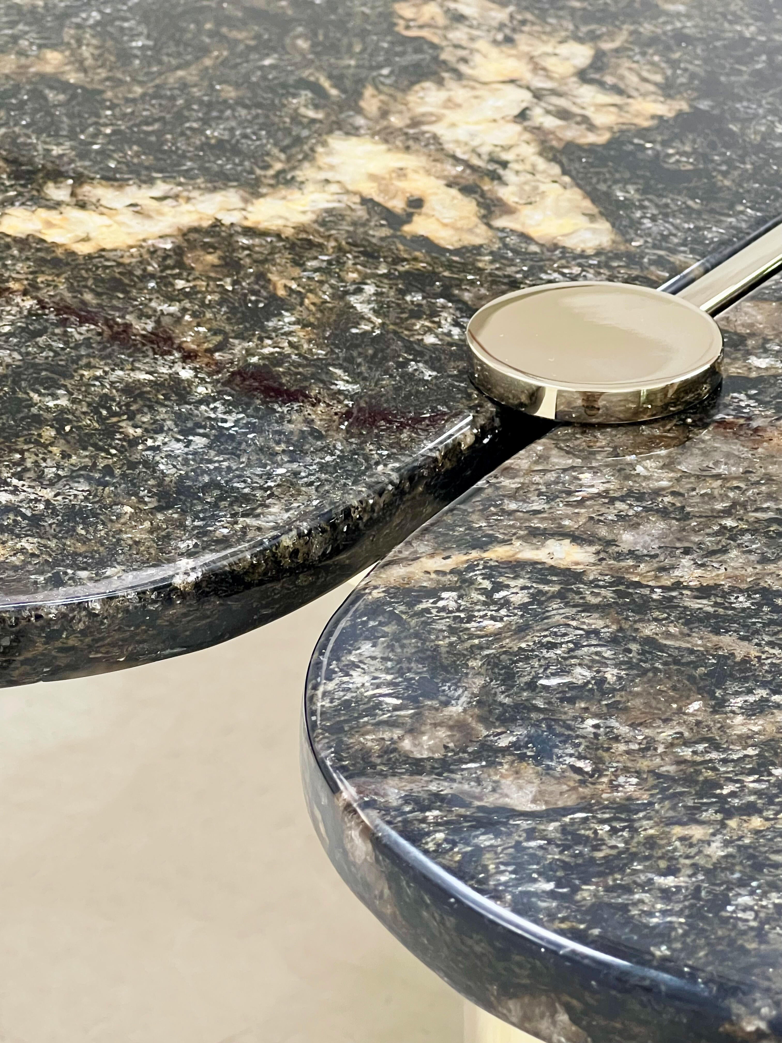 Luxury Italian Irregular Triangle Coffee Table with Natural Stone Top