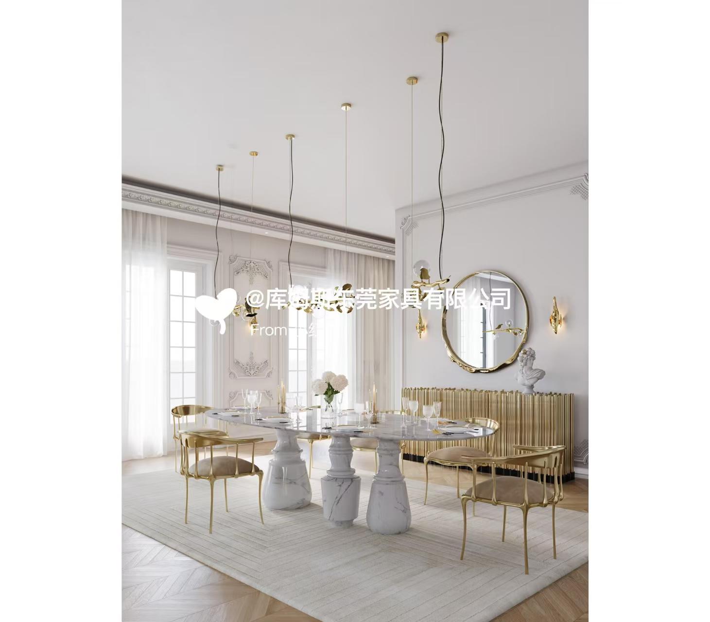 Portuguese Luxury Irregular Marble Dining Table