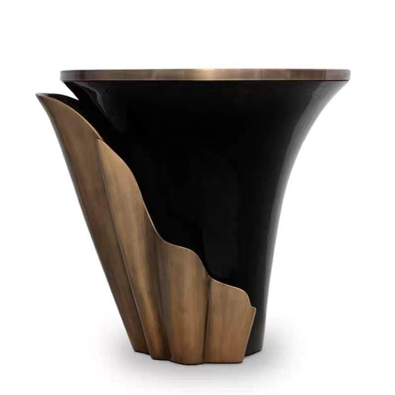 Luxury Italian Petal Stainless Steel Side Table