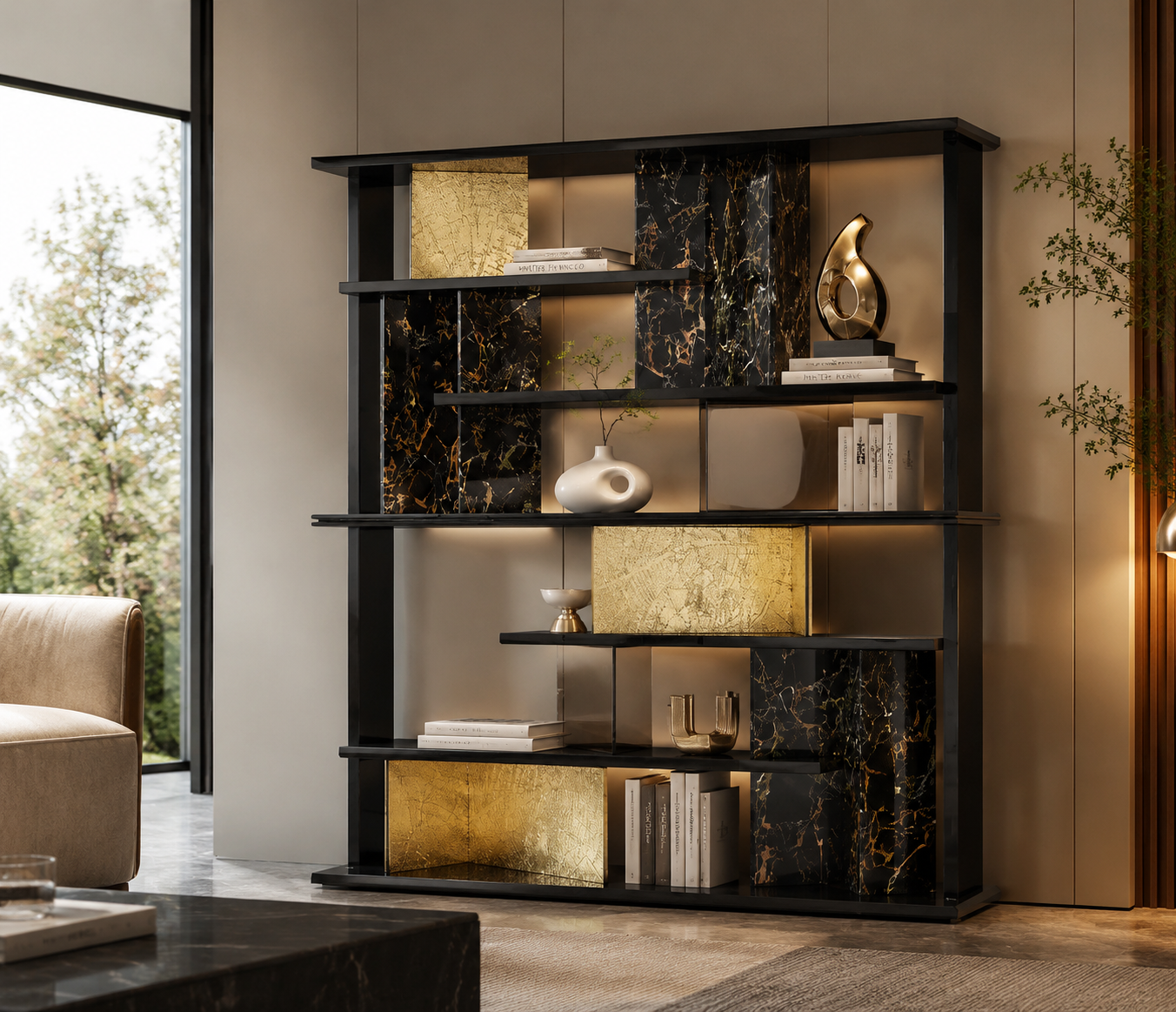European Luxury Marble Display Shelf