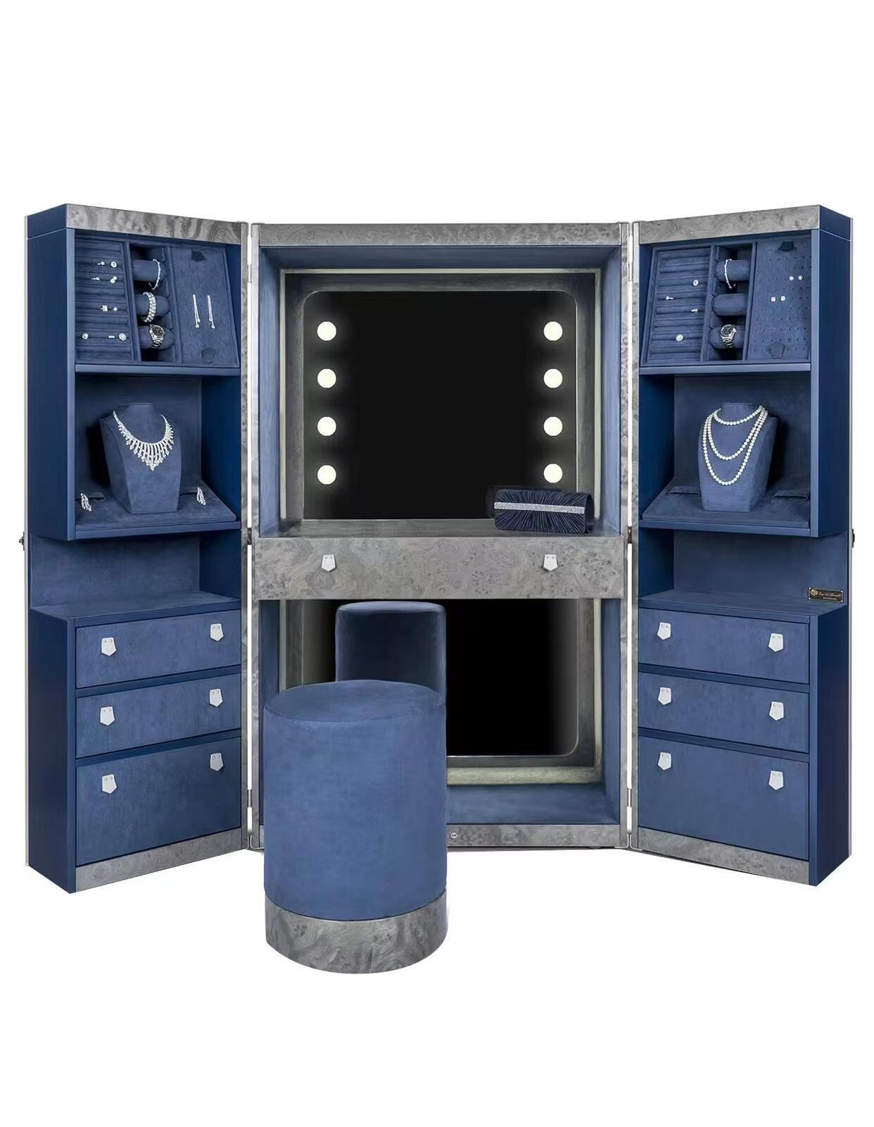 Italian Designer Jewelry Armoire with LED Mirror
