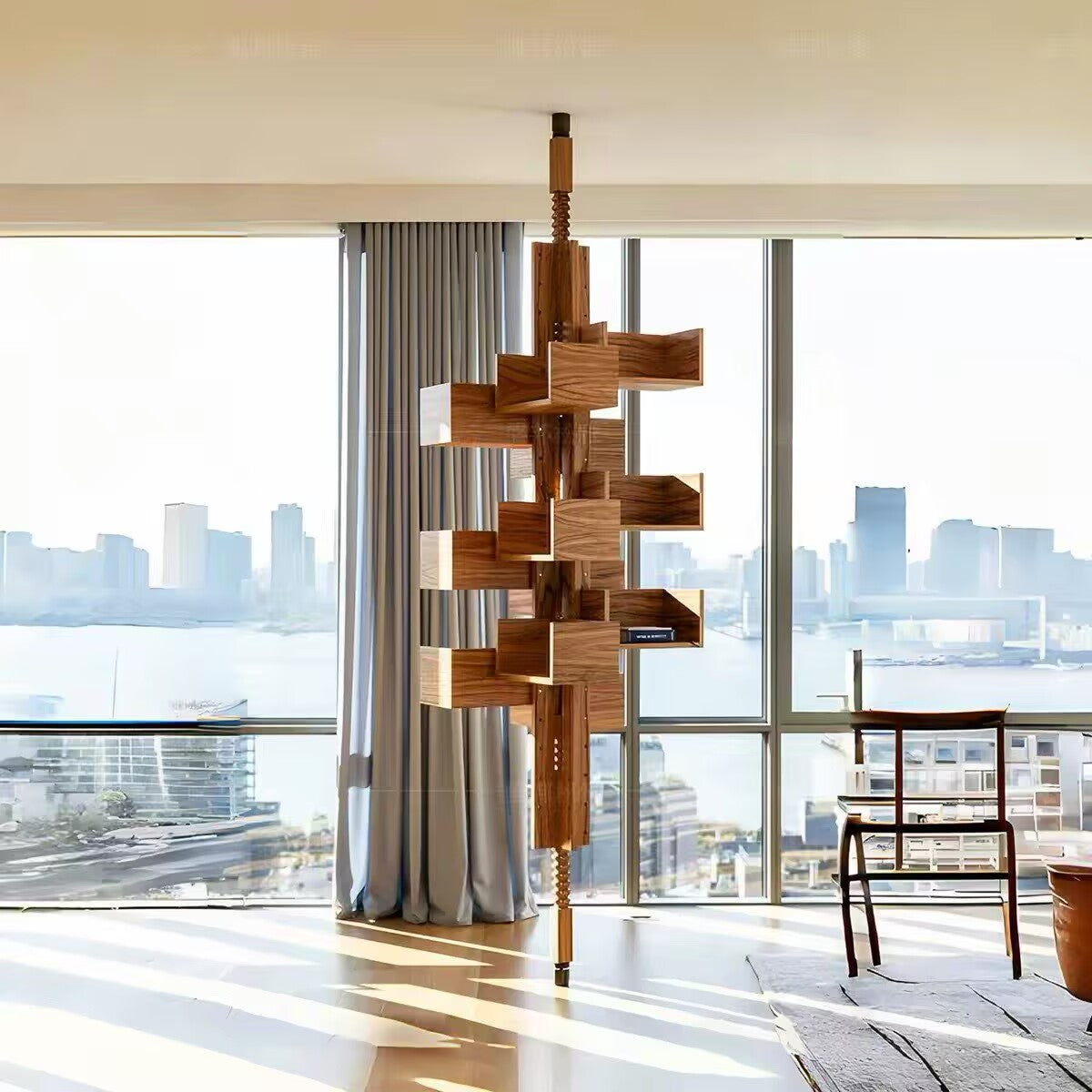 Italian Designer Ribbon Floor Standing Bookshelf
